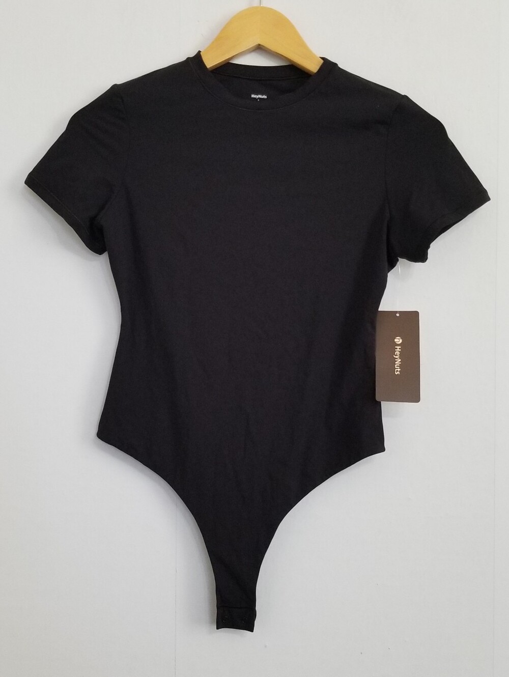 NWT Heynuts Black T Shirt Bodysuit Size Large